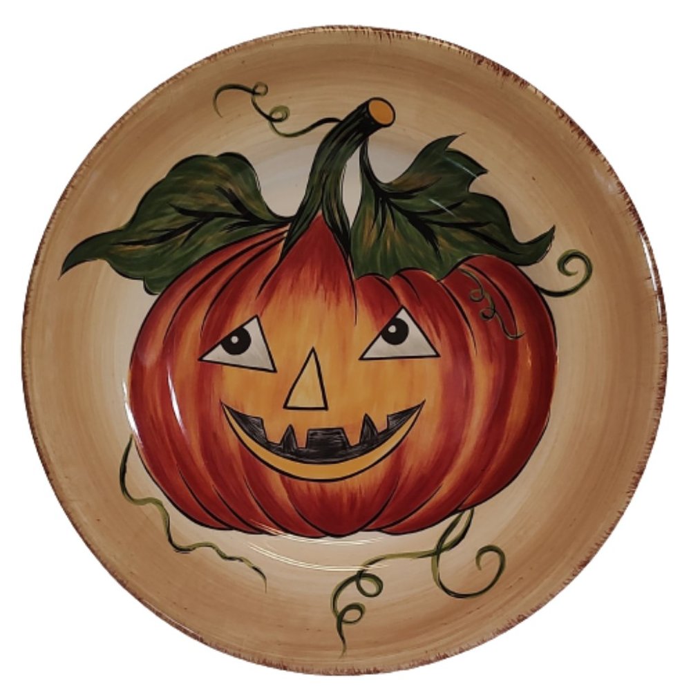 TTU Lifestyles Halloween Wicked Hollow Collection Pumpkin Dinner Plate